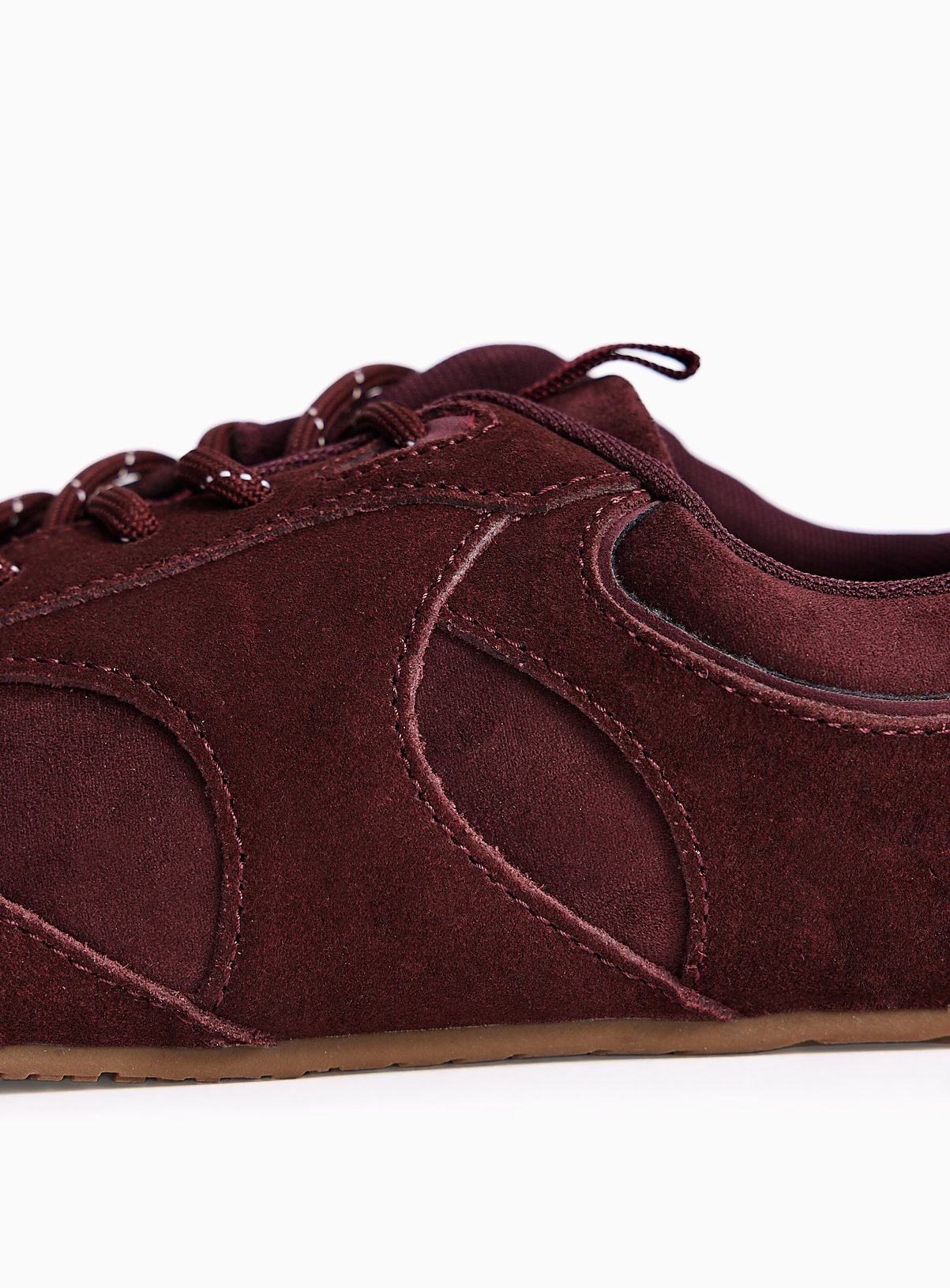 Dark Red Retro Sporty Suede Trainers 7 - Image 5 thumbnail